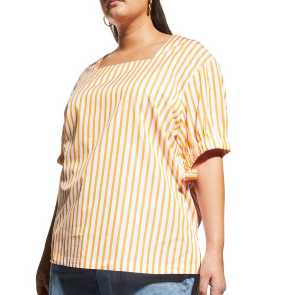 Harshman Zita Marigold Stripes Top in Size 3x